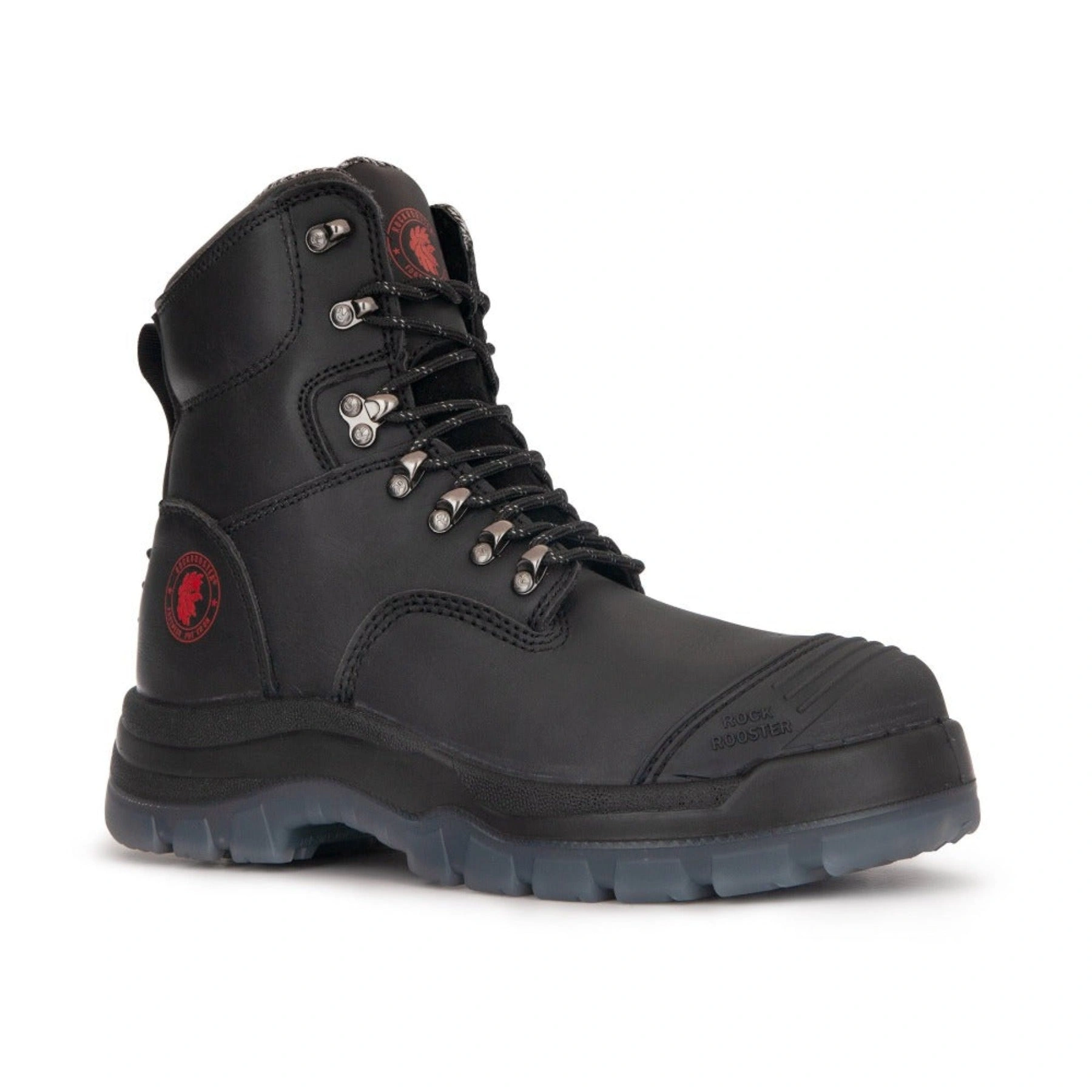 ROCKROOSTER Kensington Schwarz 7 Zoll Stahlkappe Leder Arbeitsstiefel AK245Z: Unverwüstlich und stylisch für jede Baustelle dein bester Freund!