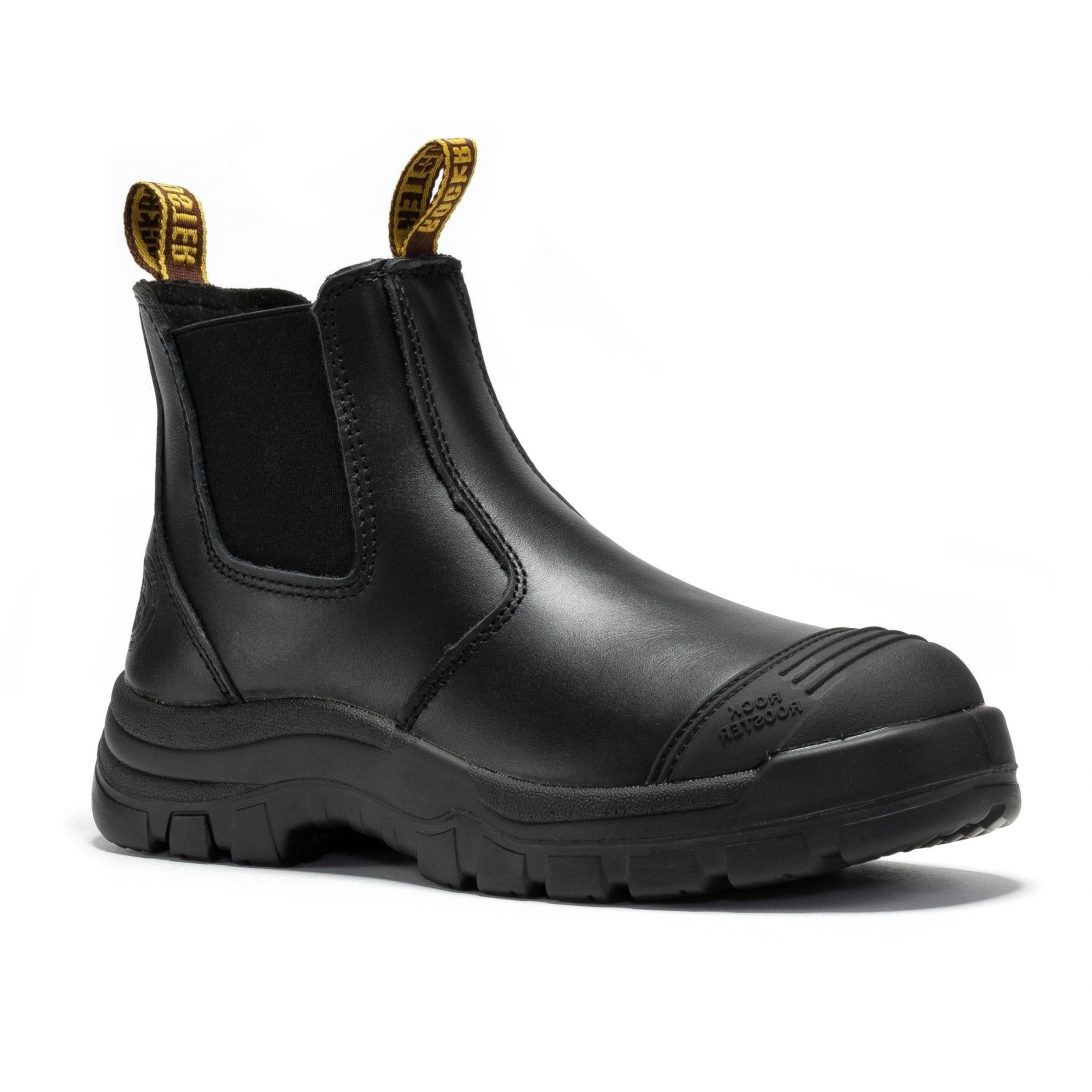 Rockeroster Leder Arbeitsstiefel – Robust, Schwarz, 6 Zoll – AK227